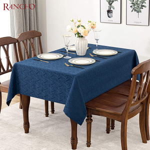 Sang Trọng Bán Buôn Khăn Trải Bàn Jacquard Màu Xanh Khăn Trải Bàn Cho Đám Cưới - Product Image 6