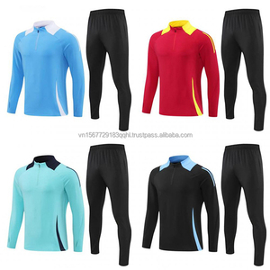 Teenagers Autumn Winter Printed Long Sleeve Football Jersey Training Wear Sports Suit Half-Zip Club Jersey 100% Polyester - Product Image 3