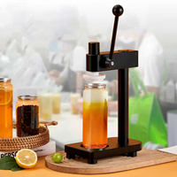 Scelleuse de canettes commerciale de haute qualité pour jus, thé au citron, boissons – Machine manuelle réglable pour le scellage des canettes et bouteilles, idéale pour les magasins de boissons