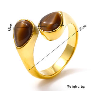 Transfronterizo nueva Europa y los Estados Unidos ins Senior sense personalidad doble anillo en forma de gota de agua luz femenina <span class=keywords><strong>tit</strong></span> de lujo - Product Image 2