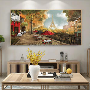 Parabione realistico paesaggio di strada di parigi dipinti di arte di paesaggio di arte di decorazione della parete dipinti e arti murali parigi - Product Image 3