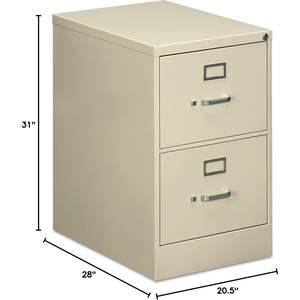 Archivador vertical económico Alera de dos cajones, 18 x 25 x 28.38 pulgadas, 2 cajones metálicos con cerradura para tamaño legal, para oficina, banco, color putty - Product Image 2
