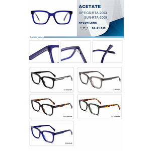 New Retro Kính theo toa khung Acetate Chất liệu kính mắt thời trang chất lượng cao chống ánh sáng màu xanh khung quang cho nam giới - Product Image 6