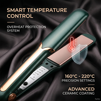 Lisseur électrique professionnel avec écran LCD, plaques en titane, chauffe rapide, réglage de la température, lisseur vapeur pour usage domestique