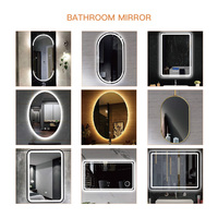 Meuble de salle de bain minimaliste en bois massif à poser au sol avec miroir intelligent, idéal pour la maison et en promotion