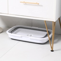 Panier à linge pliable en PP avec pieds réglables en hauteur, imperméable, avec poignée, gain de place, style minimaliste, rangement domestique portable