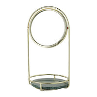 Miroir de maquillage cosmétique en fil métallique doré élégant et moderne en gros avec plateau de rangement