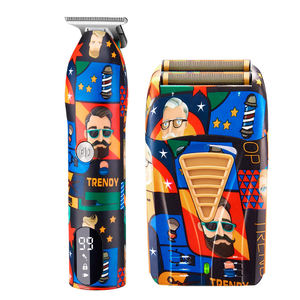 Nouveauté : Tondeuse à <span class=keywords><strong>cheveux</strong></span> électrique portable en acier inoxydable avec écran LCD, personnalité graffiti, USB, pour hommes, usage domestique - Product Image 1