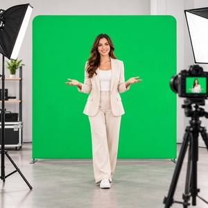 Supporto Portatile per Sfondo Green Screen, Tessuto Tensionato <span class=keywords><strong>Chroma</strong></span> Key per Streaming Live, Registrazione Video e Fotografia - Product Image 6
