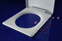 Sunten SU012 Housse de siège de toilette rectangulaire moderne et de luxe à fermeture en douceur pour WC Siège de toilette Duroplast avec fonction de dégagement rapide