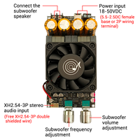 WUZHI AUDIO ZK-6001 Active Subwoofer Haut-Parleur Amplificateur Carte Son Module Mono 600W Fréquence Volume Réglage TPA3255
