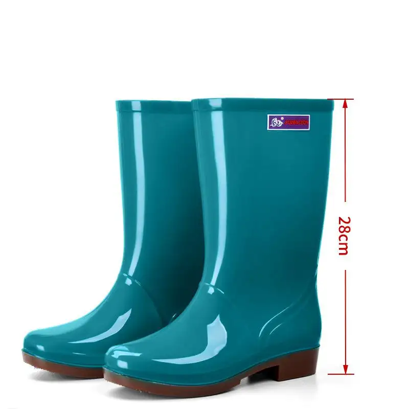 Cheap Safety Waterproof and non-slip high tube Shoe Pvc Ladies Rain Boots kitchen raining boots for women