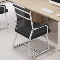 Chaise de bureau ergonomique avec dossier en maille, support lombaire, structure en acier, accoudoirs fixes, pour ordinateur, conférence, dortoir