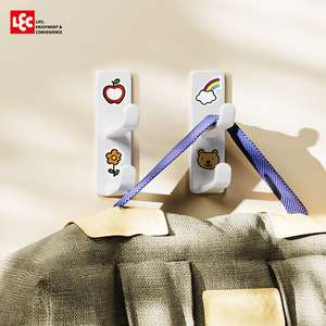 LEC Adhesive <b>Hooks</b> Rectangle <b>Wall</b> Mounted Self Adhesive For Hats Backpacks Keys No Drilling Required - Product Image 3