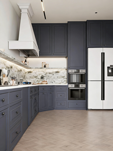 Set di Mobili per <span class=keywords><strong>Cucina</strong></span> Modulare con Ante in Legno Massello e Design Senza Maniglie per Case Nuove e Progetti di Ristrutturazione - Product Image 5