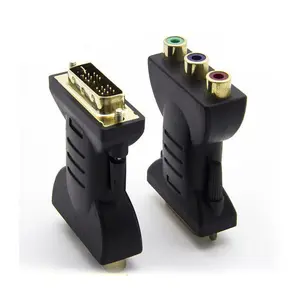 Tiêu chuẩn DVI-I 24 + 5 nam sang màu đen 3 RCA Nữ kết nối chuyển đổi Adapter