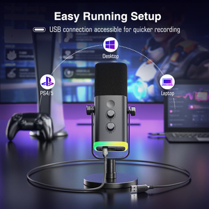 Microphone dynamique XLR KS5 pour enregistrement PC, <span class=keywords><strong>interface</strong></span> <span class=keywords><strong>audio</strong></span> de studio, carte son portable pour diffusion en direct <span class=keywords><strong>USB</strong></span> 50-16kHz 48V - Product Image 6
