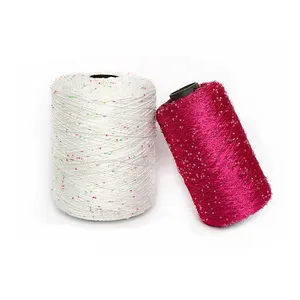 100% di lana di poliestere mescolato riflettente di lavoro a maglia di paillettes filato