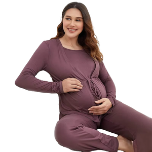 Ensemble de Pyjama d'allaitement pour <span class=keywords><strong>femme</strong></span> <span class=keywords><strong>enceinte</strong></span>, <span class=keywords><strong>pantalon</strong></span> à taille réglable - Product Image 1