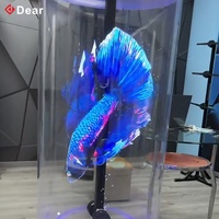 Ventilateur LED d'affichage holographique 3D personnalisé, 1x3, assemblage cylindrique, solution humaine, projecteur de ventilateur holographique 3D