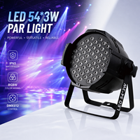 Projecteur de Scène Professionnel 54x3W RGBW LED PAR DMX512 pour Éclairage de Scène, Discothèque, Concert, Mariage et Fond de Scène