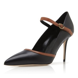 Escarpins à talons aiguilles marron grande taille 46 pour femme, coupe large, à lanières, bout pointu, talons fins, pour le bureau - Product Image 1