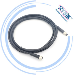 สายเคเบิลเชื่อมต่อแบบ Overmolded M8 4 ขา ตัวผู้ ตัวเมีย ระดับการป้องกัน IP67 สำหรับการบิน - Product Image 2