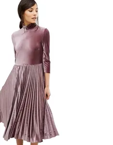 Женская мода оптом Плиссированное бархатное платье для женщин