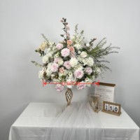 Vente en gros d'usine : Boules de fleurs artificielles en soie, réalistes, douces, blanches et vertes, pour centres de table de Thanksgiving et de remise des diplômes