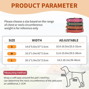 Nueva llegada collares para mascotas de lujo personalizado trenzado diseñador colorido ajustable cuero perro <span class=keywords><strong>Collar</strong></span> al por mayor - Product Image 3