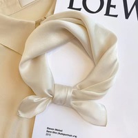 NOUVEAU Foulard Carré en Soie de Mûrier 100% Pure, Teint Uni, Tendance, 53x53cm, 20 Couleurs, Doux pour la Peau, Idéal Cadeau