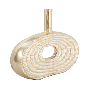 Vaso in Metallo Traforato Stile Tribale, Decorazione Ovale per Soggiorno, Camera da Letto, Sala da Pranzo, Arredamento Scultoreo per la Casa - Product Image 3