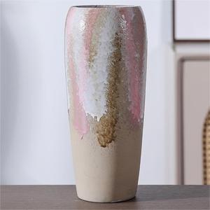 Vase en céramique de style rétro de luxe léger avec glaçure réactive au four pour la décoration de la maison et l'affichage de fleurs artificielles ou séchées - Product Image 6