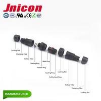 Connecteur étanche Jnicon M16 5 Amp 10a 2P 3P 4P IP67 IP68, fiche mâle, prise femelle, type de connexion à verrouillage par poussée ou par vis
