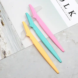 <span class=keywords><strong>Precio</strong></span> de fábrica, de 3 Kit Uds., recortadora de vello Facial de acero inoxidable, afeitadora manual portátil, maquinilla de afeitar, juego de maquinilla de afeitar para cejas para mujer - Product Image 4