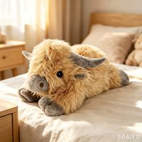Uoozii Peluche lestée Vache des Highlands, 20 pouces, 4 livres, rembourrée en coton PP, non parfumée, micro-ondable/chauffable, rafraîchissable, cadeau mignon unisexe