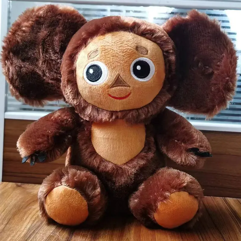 Venta al por mayor Rusia Mono de orejas grandes Muñeco de peluche Sentado de pie Cheburashka Mono Juguetes de peluche