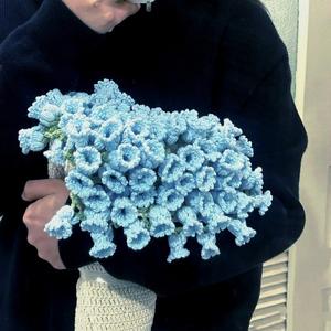 DaiRui Couverture à fleurs roses douces Wrap tricoté à la main Design muguet prêt à expédier Jeté de style bouquet - Product Image 6