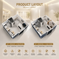Rumah Kontainer Lipat Dua Sayap yang Dapat Diperluas, Rumah Modular Prefabrikasi, Rumah Lipat Portabel, Instalasi Cepat, Kabin Hunian Bergerak