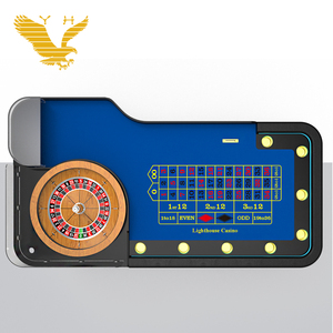 Juego de mesa de ruleta de Casino de lujo YH, mesa de póquer de 2 cilindros cero, mesa de rueda de ruleta profesional con luz Led - Product Image 5