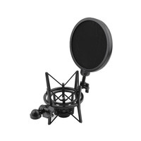Support antichoc professionnel en plastique pour microphone avec filtre anti-pop et tête articulée pour studio et diffusion