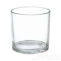 Porte-bougie en verre cylindrique transparent de style européen haut de gamme pour bougies parfumées décoratives et ambiance intérieure