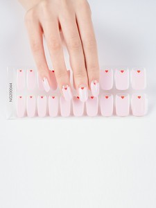20 pièces de bandes adhésives semi-durcies pour ongles, effet gel, longue tenue, brillantes, avec confettis et paillettes, base nude, autocollantes, pour manucure DIY à domicile - Product Image 3