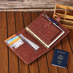 Joyir Genuine <b>Leather</b> Notebook Loose-leaf Business Office Card Holder Red Multifunctional Replaceable Refill - Product Image 2