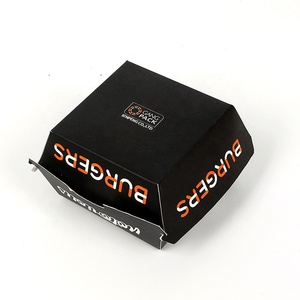 クラフトハンバーガーボックス使い捨て折りたたみブラックバーガーボックス - Product Image 3