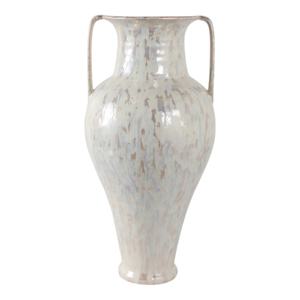 Grande Vaso Anfora in Ceramica con Manici, Classico Smalto Bianco per Soggiorno, Arredamento Casa, Camera da Letto, Esposizione in Cucina - Product Image 1