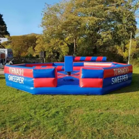 Hualong - Vente en gros usine chinoise - Jeu d'aventure gonflable sportif en PVC pour 6 personnes, avec fonctions de saut et de rotation, à effet de lave explosive et de nuages de fumée