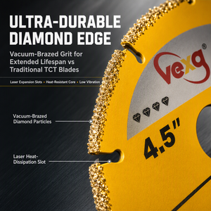 Disco de Corte de Diamante de 115 mm, Hoja de Sierra de Diamante para Trabajar la Madera de 4.5 Pulgadas, para Madera Maciza, PVC, PE, Tuberías <span class=keywords><strong>PPR</strong></span>, Acrílico - Product Image 4