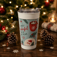 Mug à café pour cadeau de Noël, 16 oz, anti-renversement, base stable, mug original pour la maison, le bureau