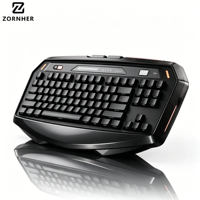 Keyboard Gaming Ergonomis Zornher Supercar Max870 Pure Black RGB Backlit untuk Pekerjaan Kantor